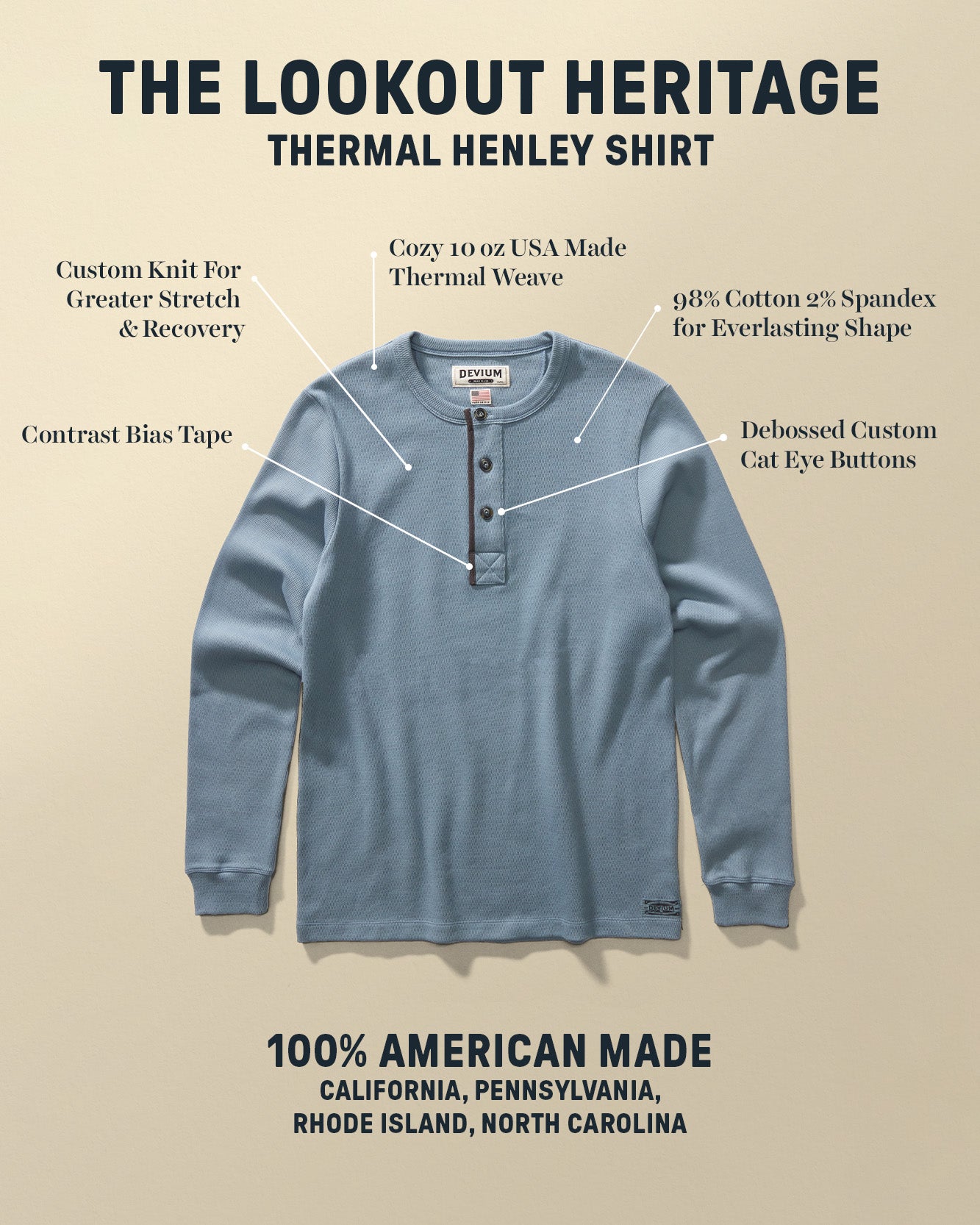 Lookout Heritage Thermal Henley