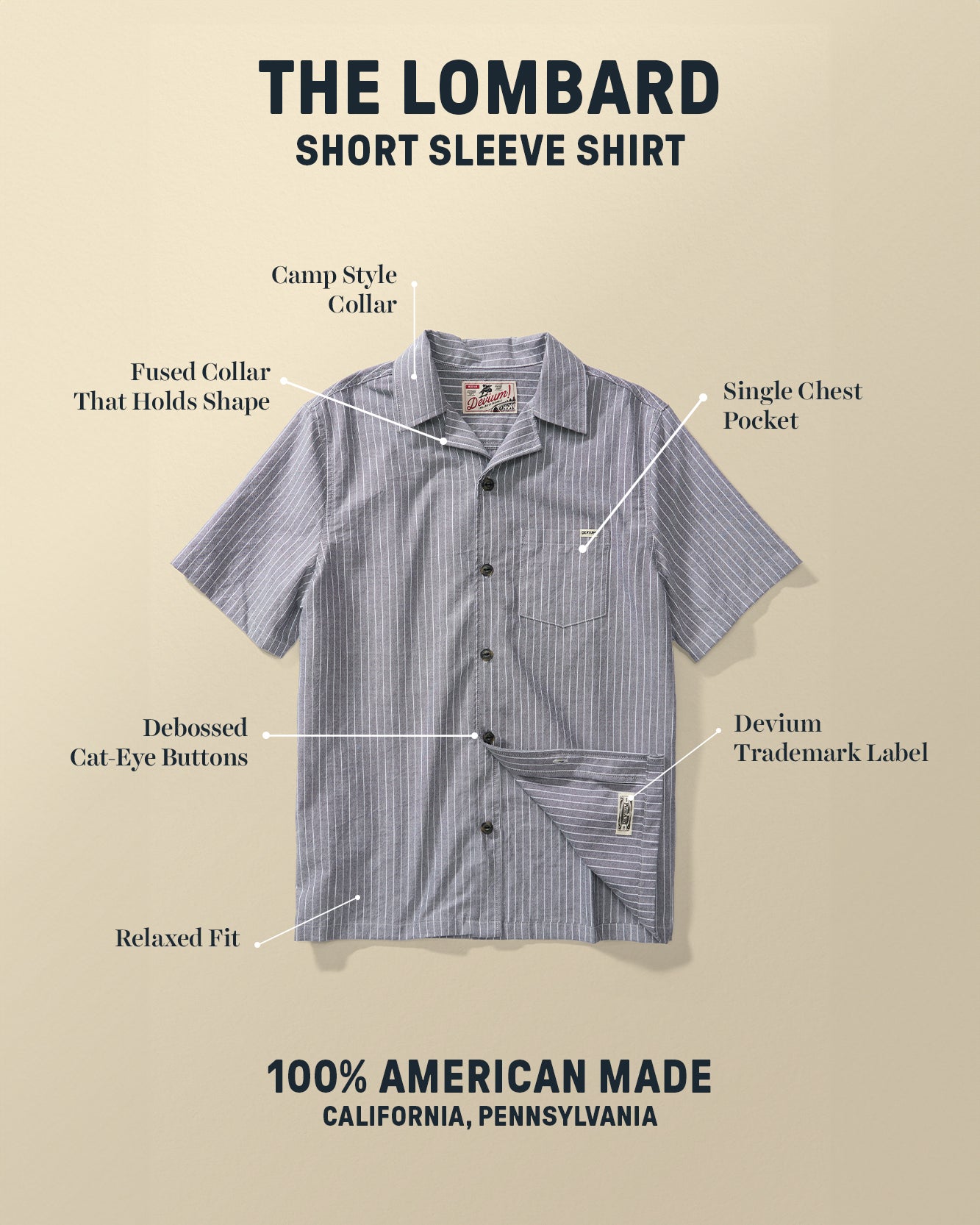 Lombard Striped Short Sleeve Shirt