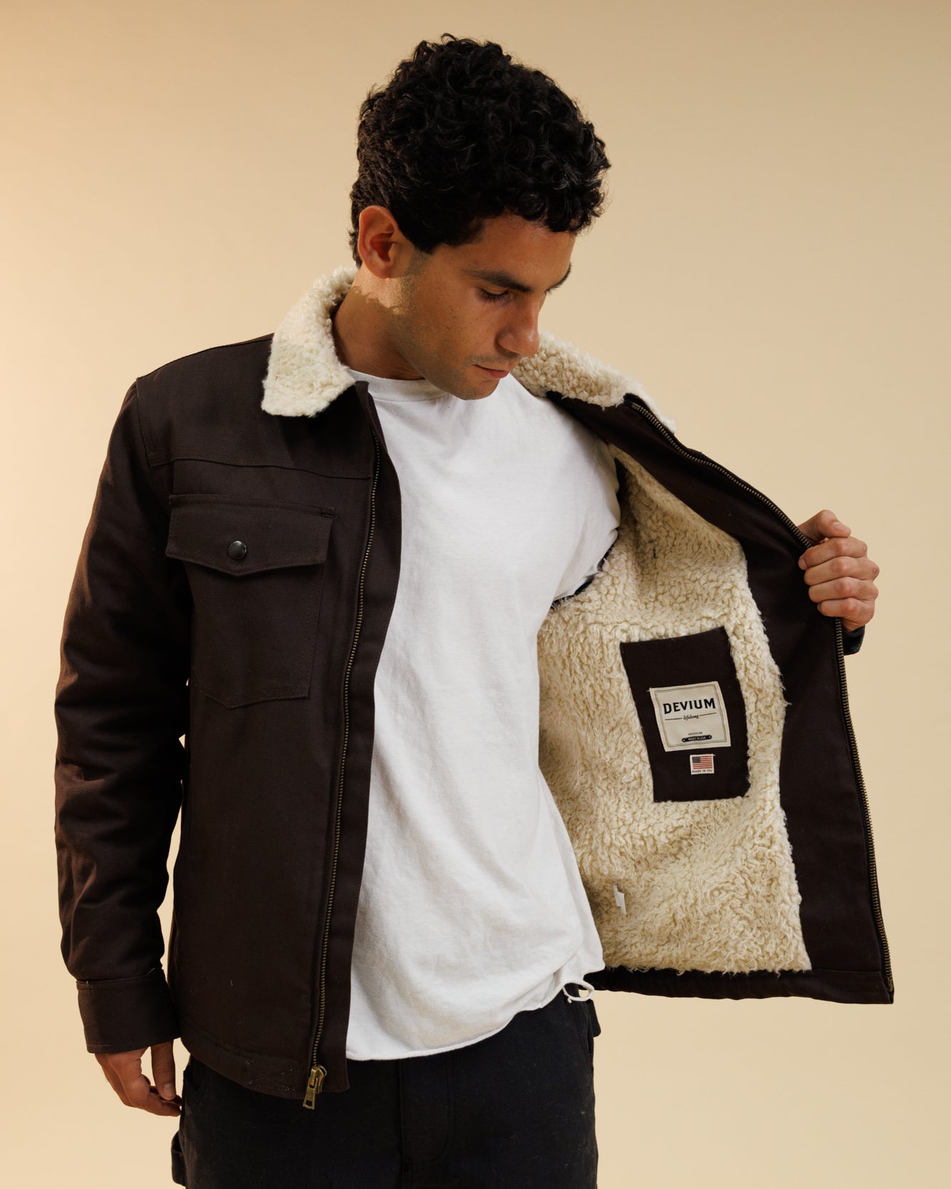 Continental Sherpa-Lined Vintage Canvas Jacket